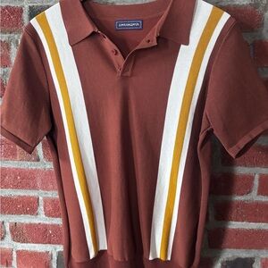 Brown Polo Shirt with Stripes